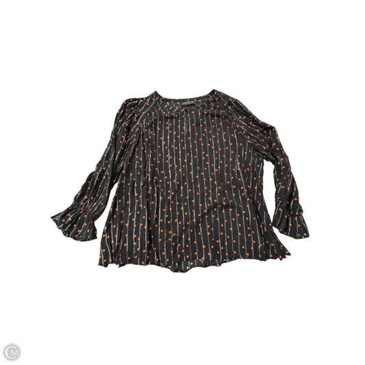Top Long Sleeve By Lane Bryant In Black & Orange, Size: 2x