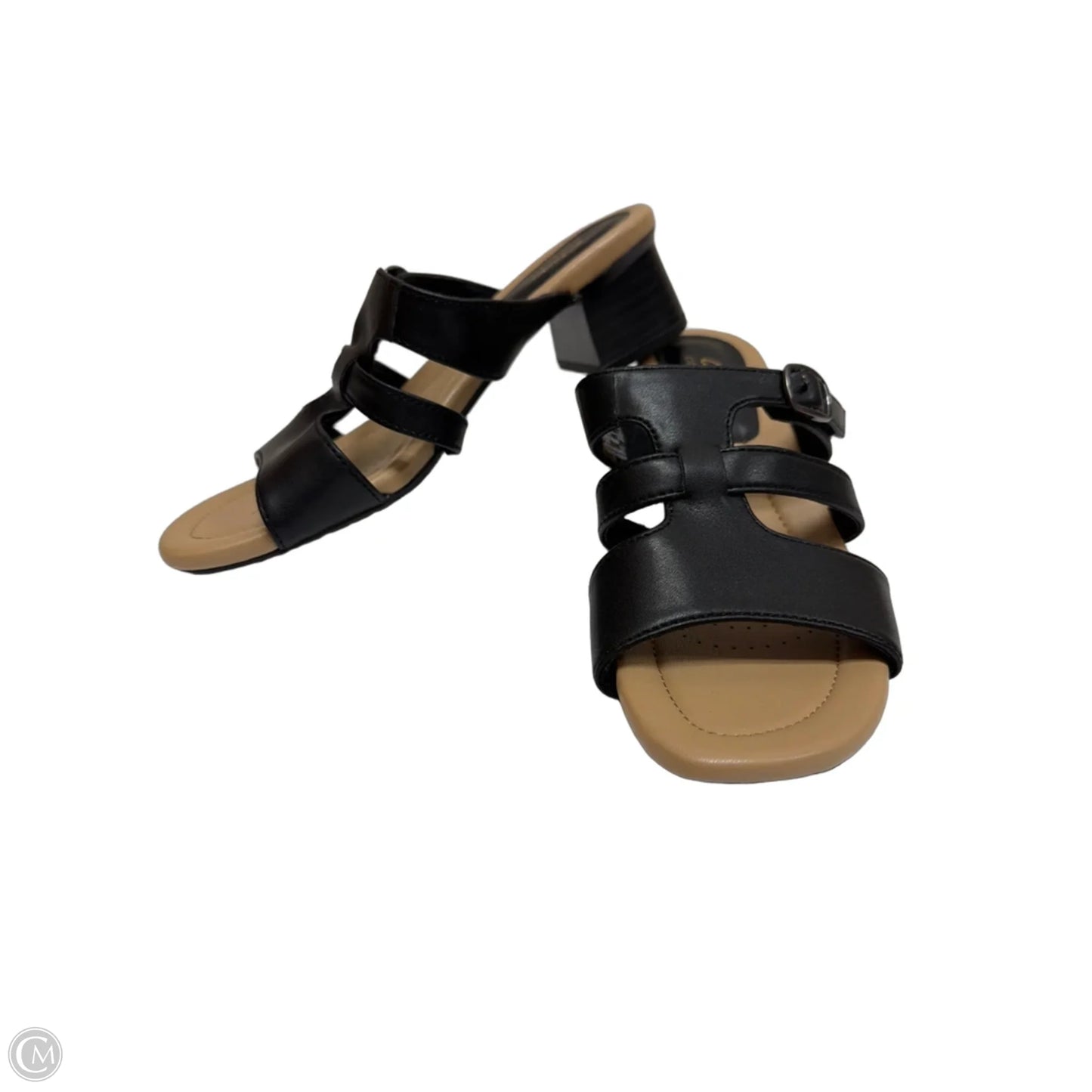 Sandals Heels Block By Clarks In Black, Size: 8