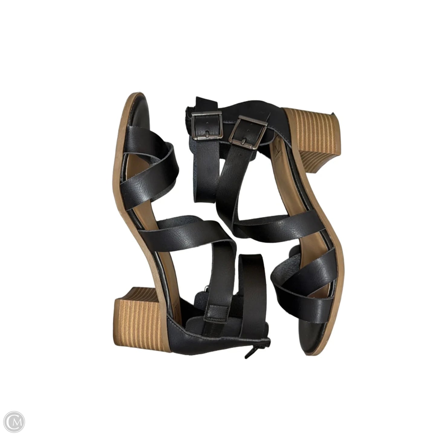 Sandals Heels Block By Material Girl In Black, Size: 8