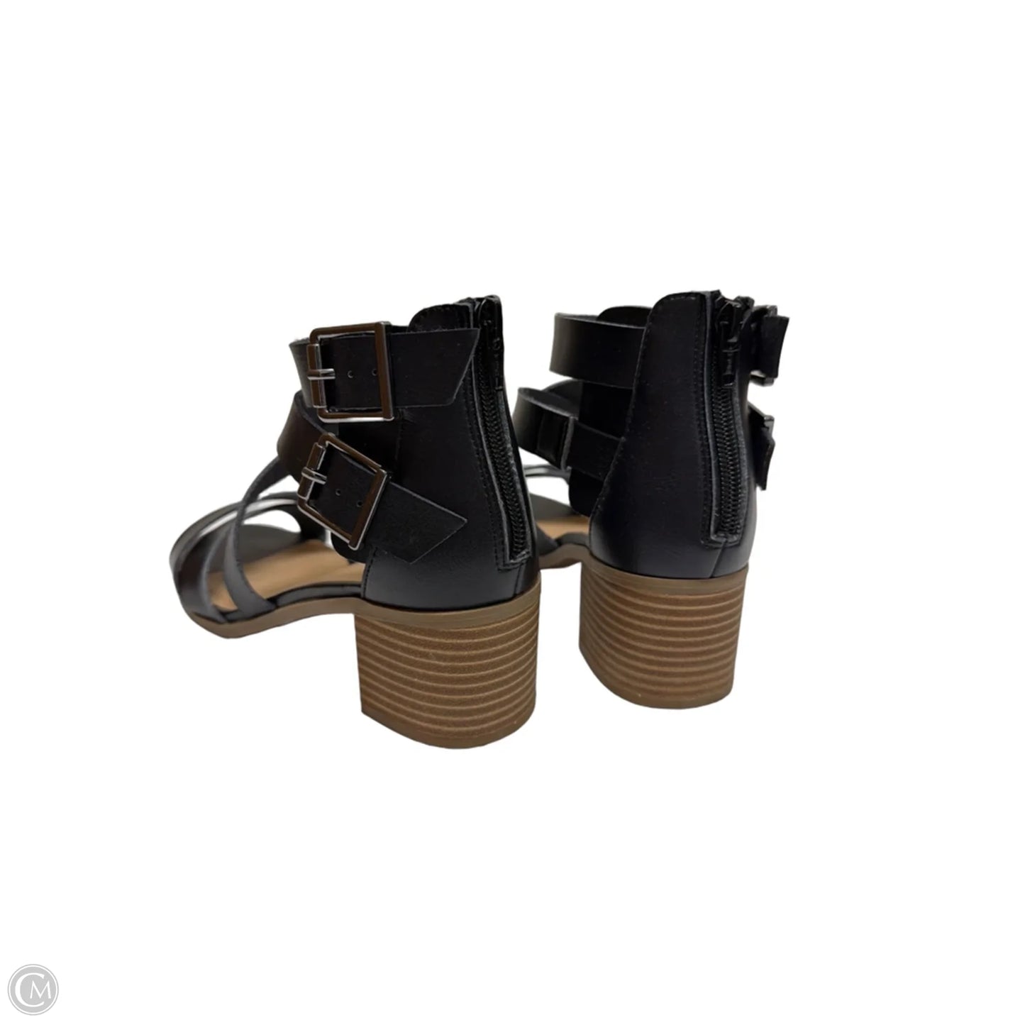 Sandals Heels Block By Material Girl In Black, Size: 8