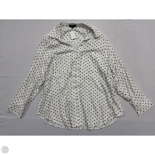 Top Long Sleeve By Velvet Heart In Polkadot Pattern, Size: 1x