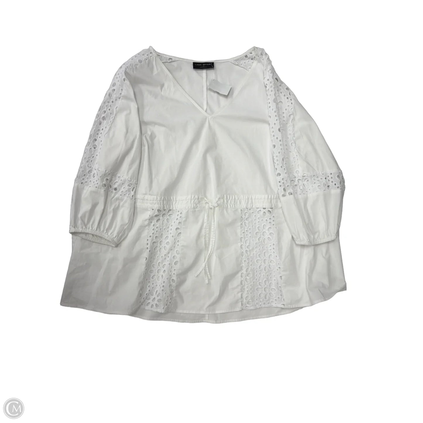 Top Long Sleeve By Lane Bryant In White, Size: 2x