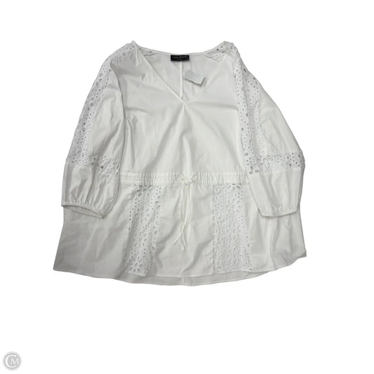 Top Long Sleeve By Lane Bryant In White, Size: 2x