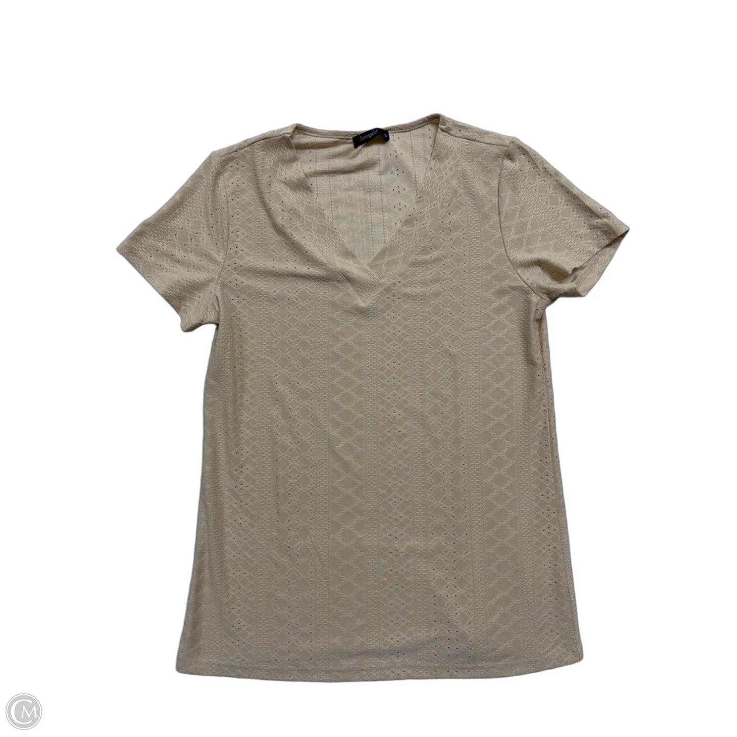 Top Short Sleeve By Clothes Mentor In Tan, Size: S