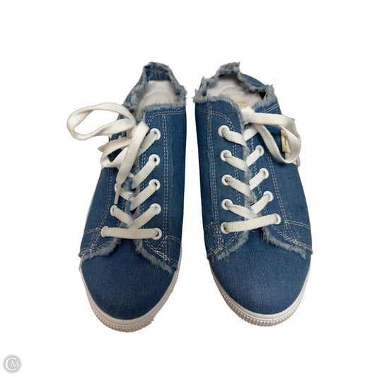Shoes Flats By Clothes Mentor In Blue Denim, Size: 8.5
