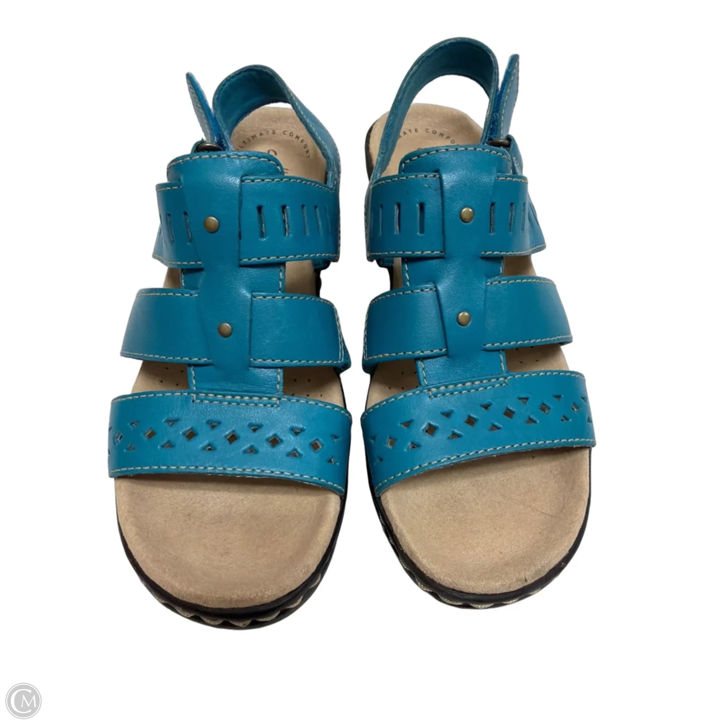 Sandals Flats By Clarks In Teal, Size: 7.5