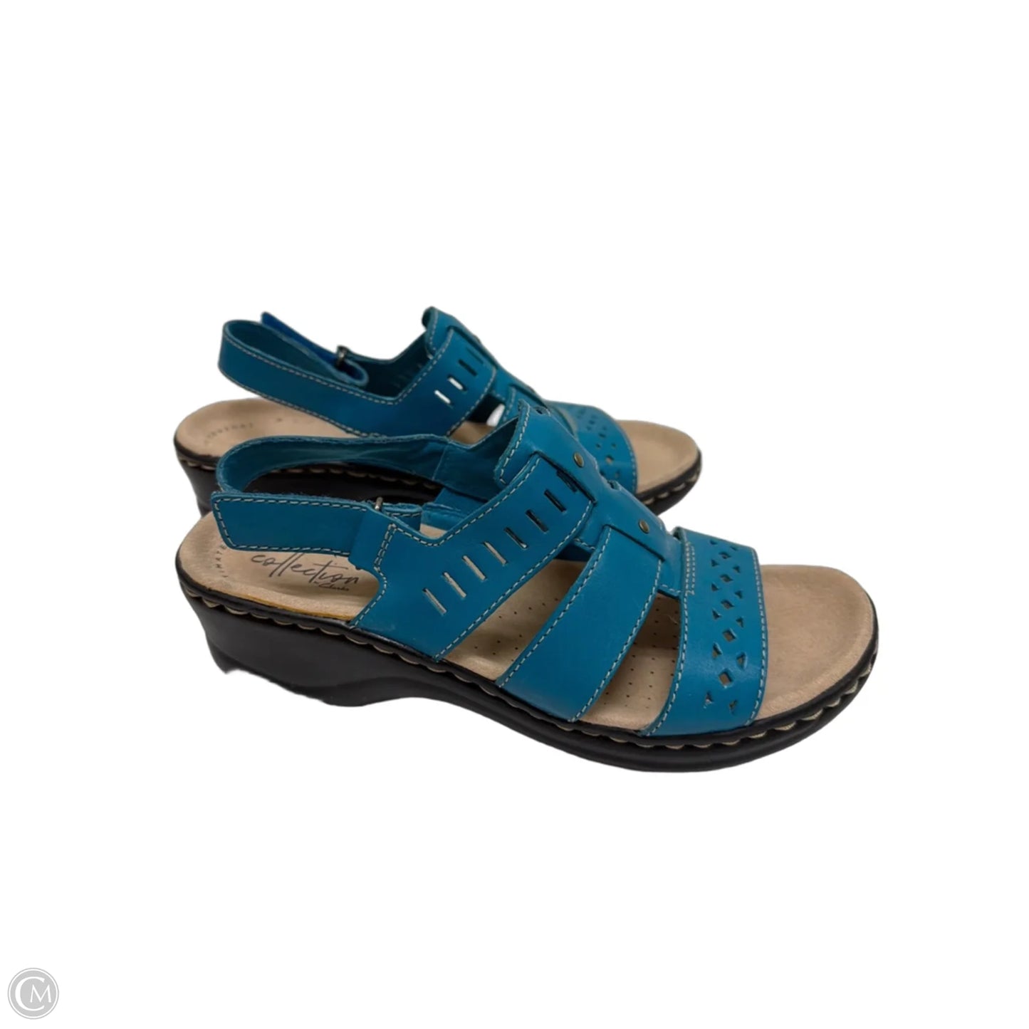 Sandals Flats By Clarks In Teal, Size: 7.5