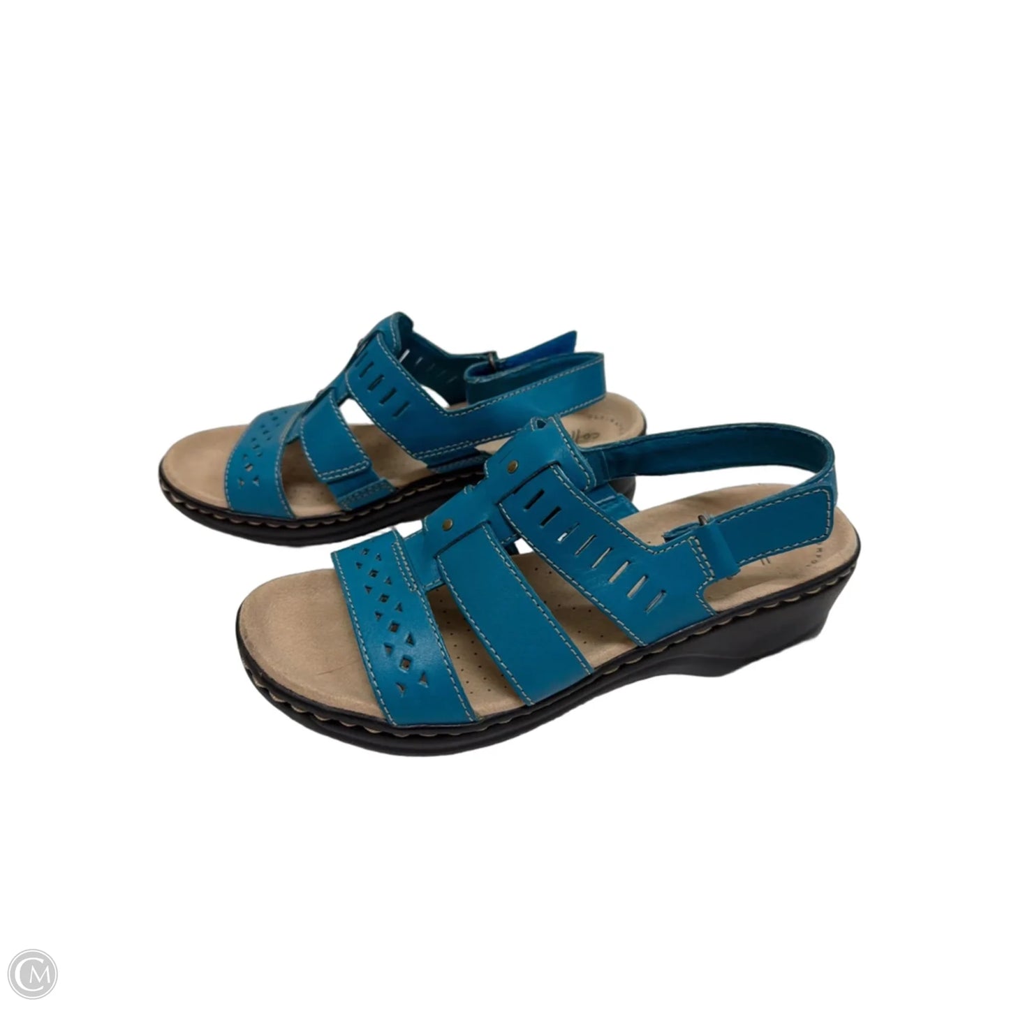 Sandals Flats By Clarks In Teal, Size: 7.5