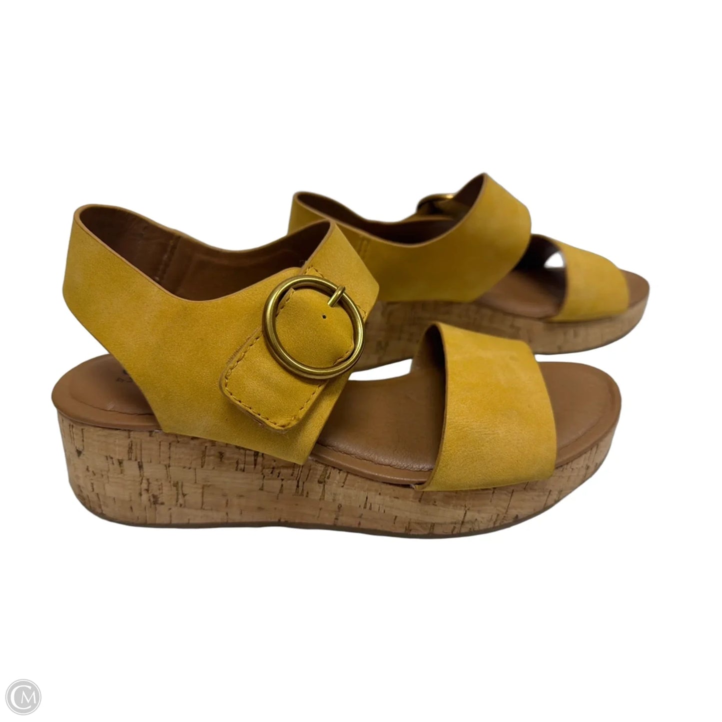 Sandals Heels Platform By Sofft In Yellow, Size: 6.5