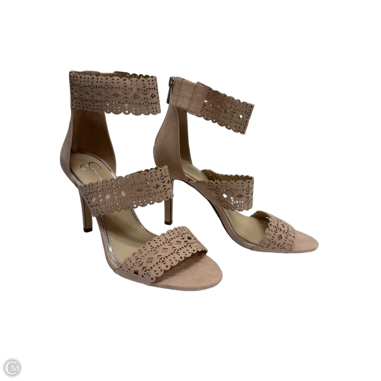 Sandals Heels Stiletto By Jessica Simpson In Beige, Size: 9