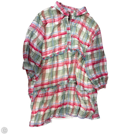 Dress Casual Midi By Anthropologie In Plaid Pattern, Size: L