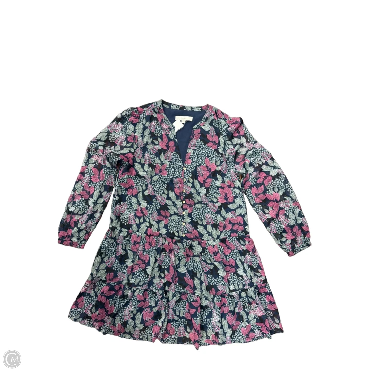Dress Casual Midi By Loft In Floral Print, Size: M