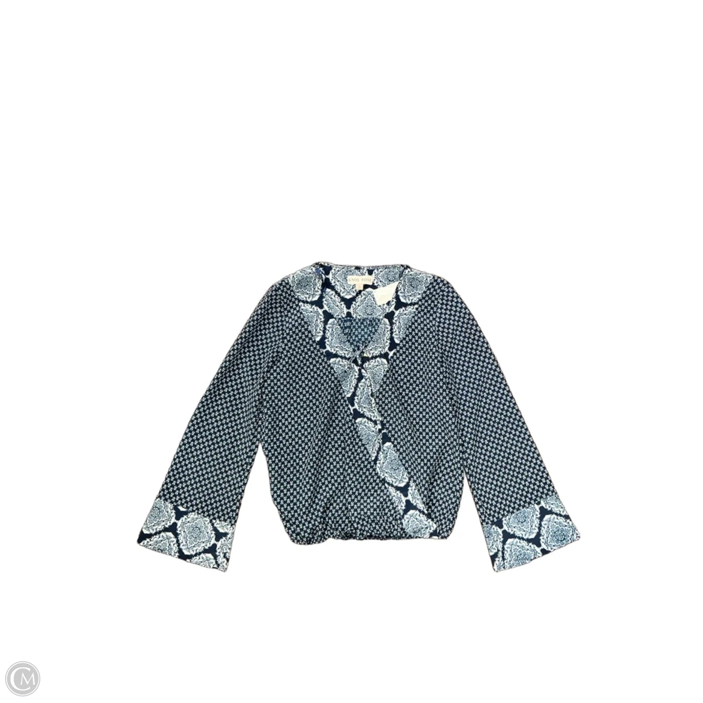Top Long Sleeve By Knox Rose In Blue & White, Size: S