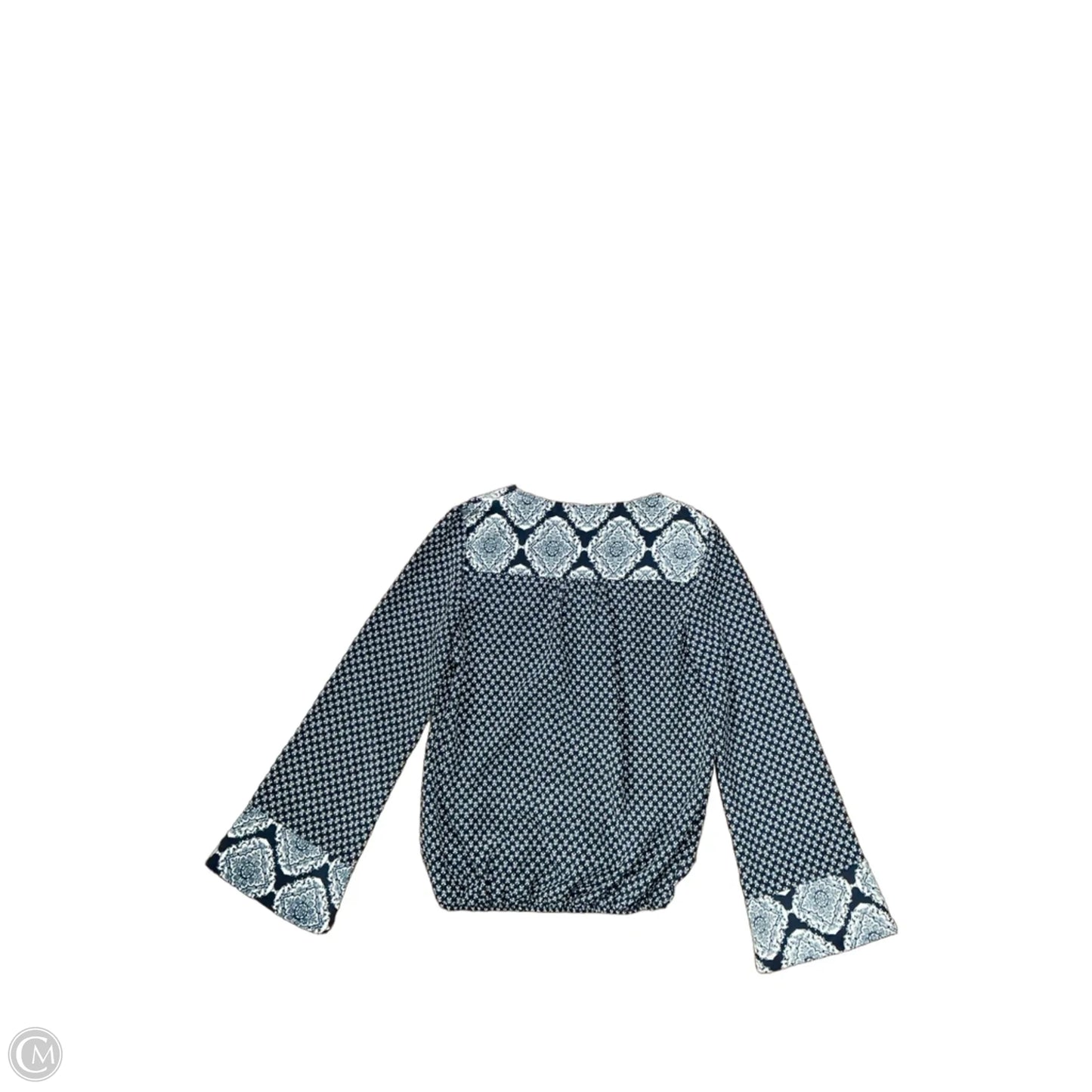 Top Long Sleeve By Knox Rose In Blue & White, Size: S