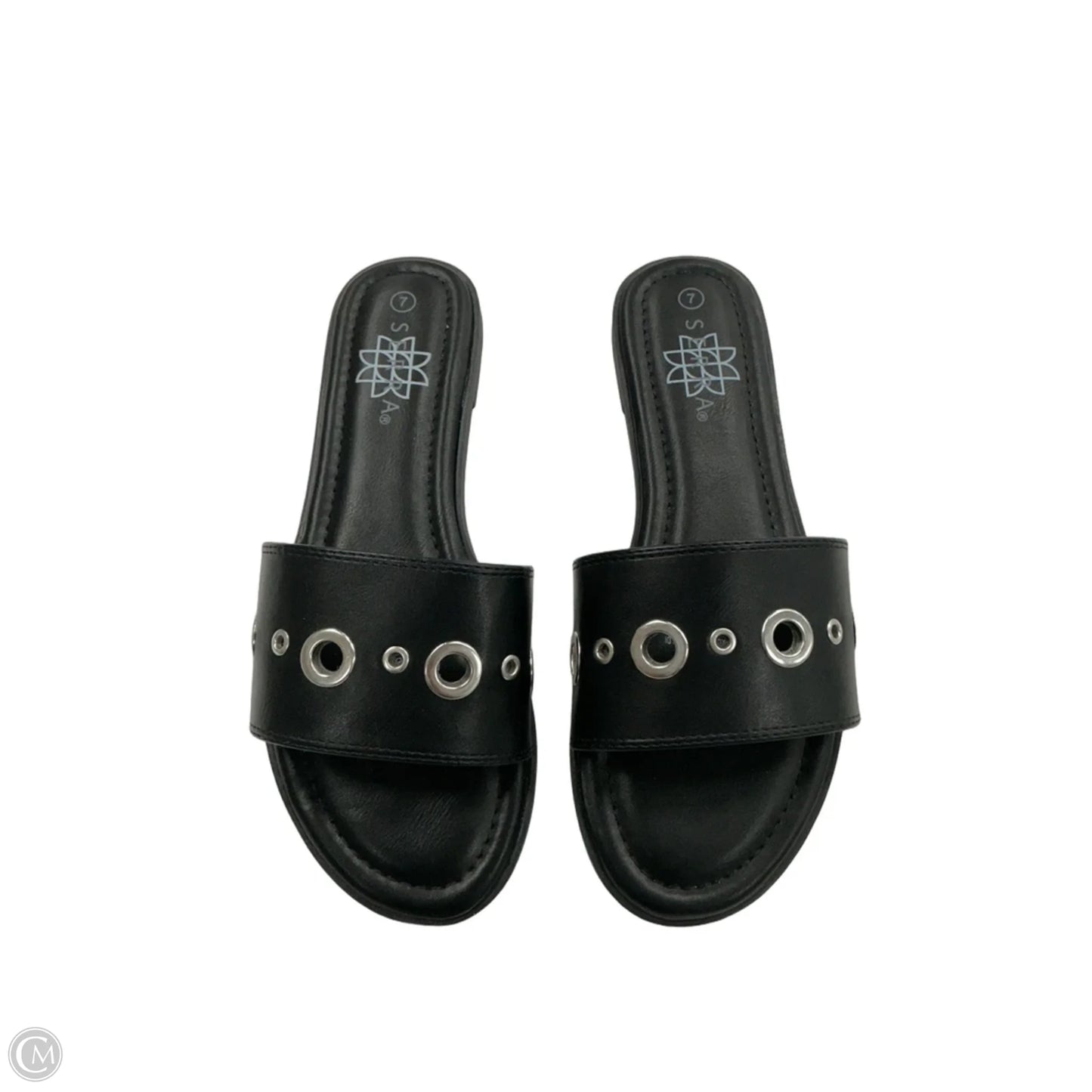 Sandals Flats By Clothes Mentor In Black, Size: 7