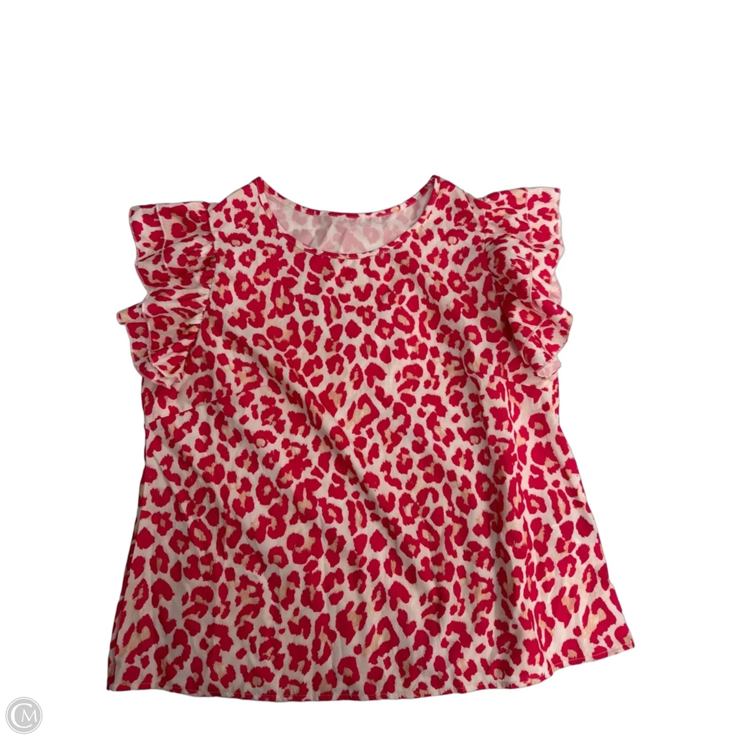 Top Short Sleeve By Clothes Mentor In Pink & White, Size: Xl