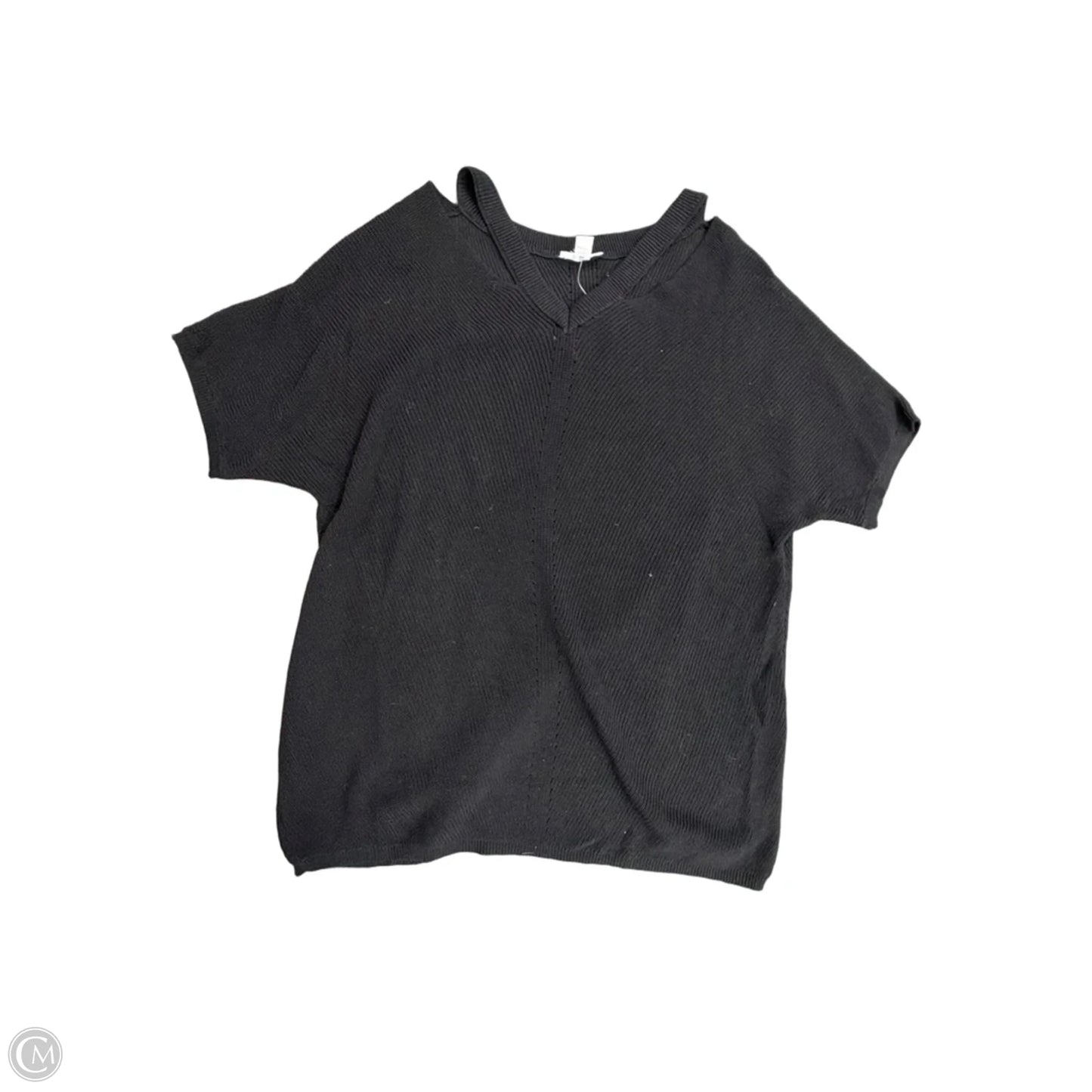 Sweater Short Sleeve By Westport In Black, Size: M