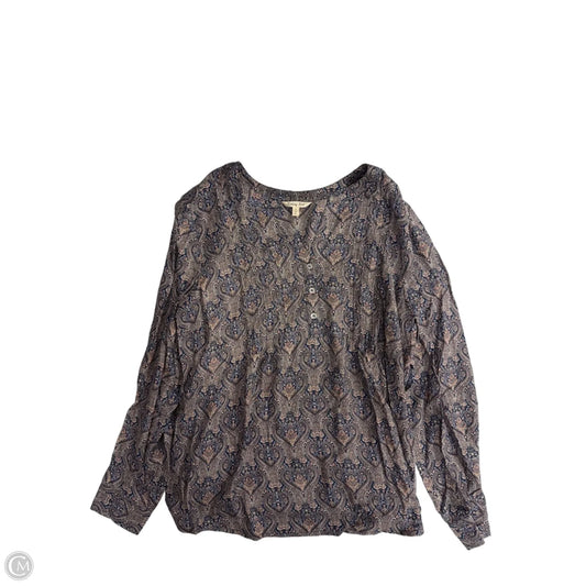 Top Long Sleeve By Krazy Kat In Paisley Print, Size: M