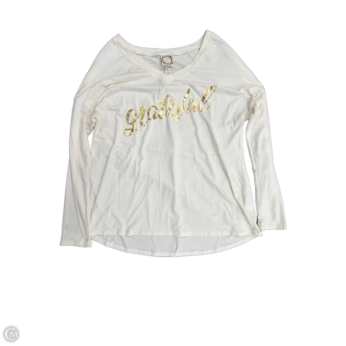 Top Long Sleeve Basic By Clothes Mentor In Cream, Size: M