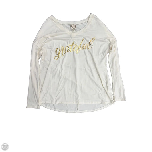 Top Long Sleeve Basic By Clothes Mentor In Cream, Size: M