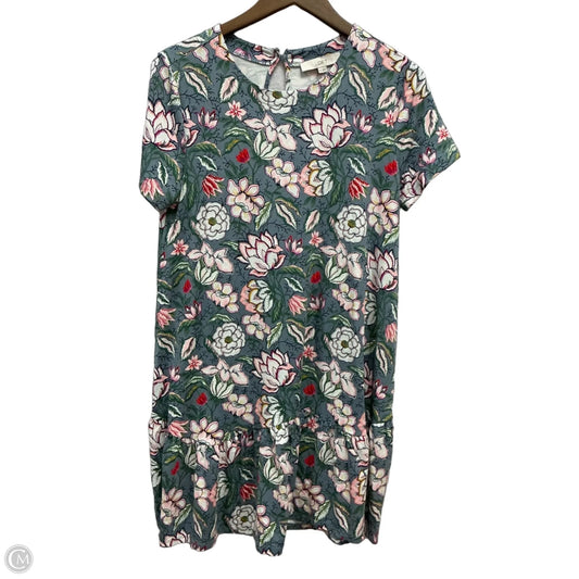 Dress Casual Midi By Loft In Floral Print, Size: M