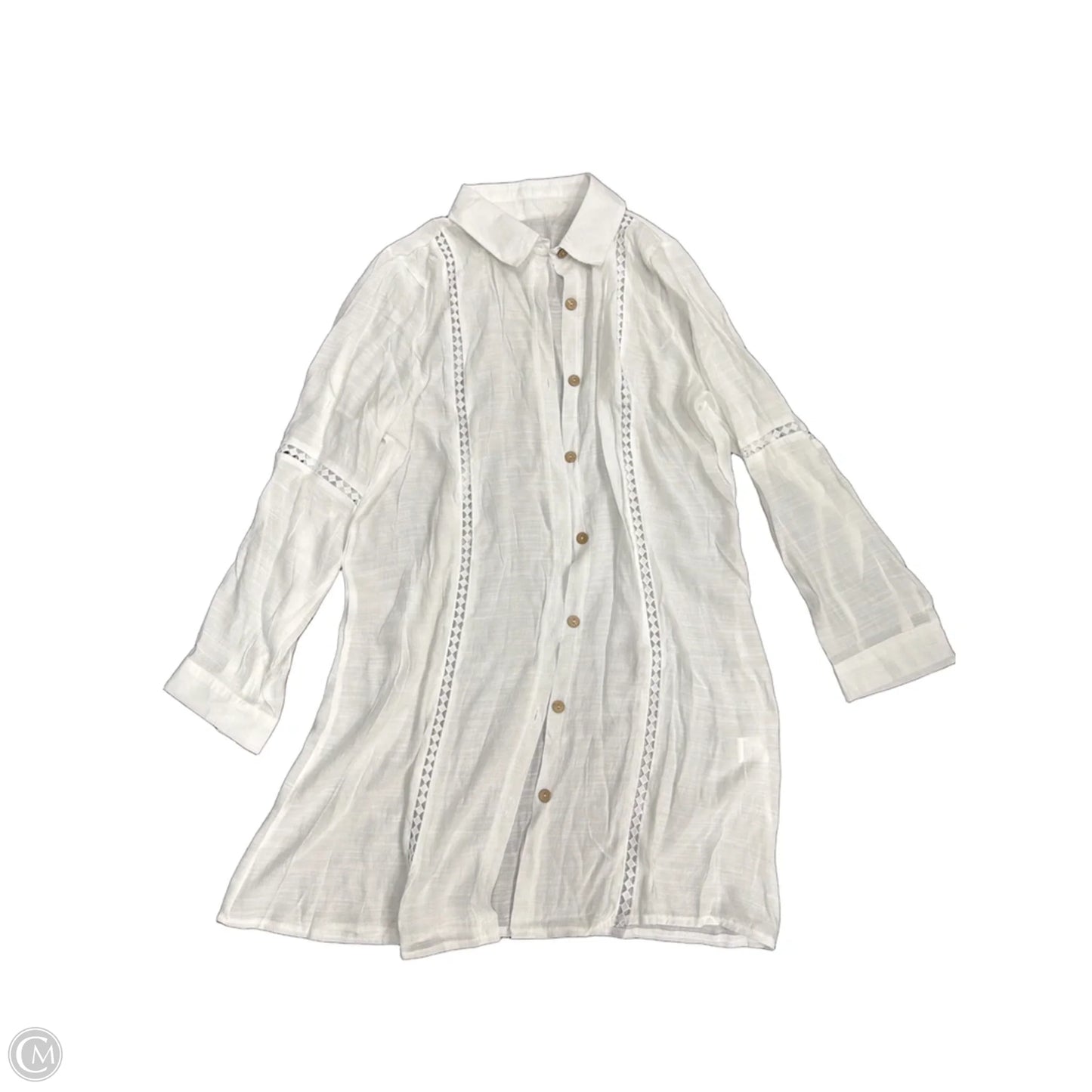 Top Long Sleeve By Clothes Mentor In White, Size: 2x