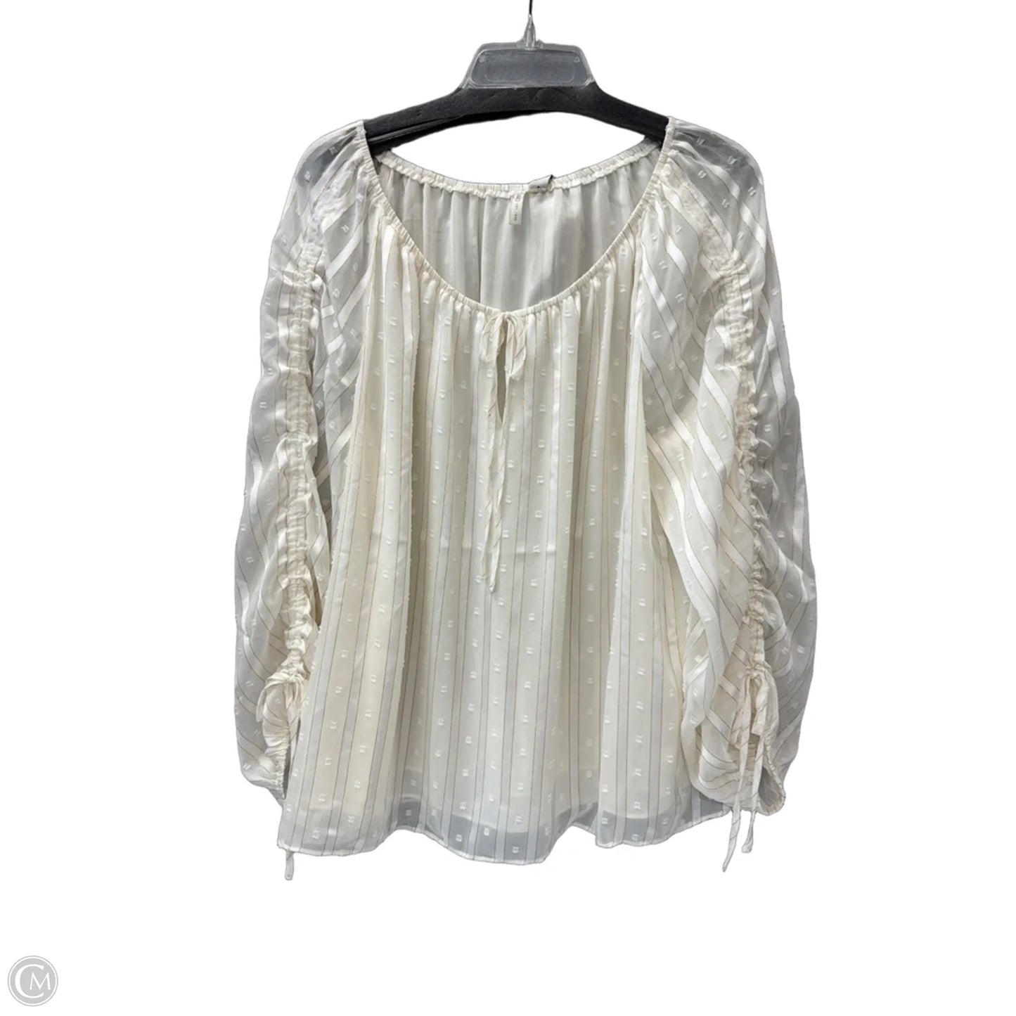 Top Long Sleeve By Cato In Cream, Size: Xl