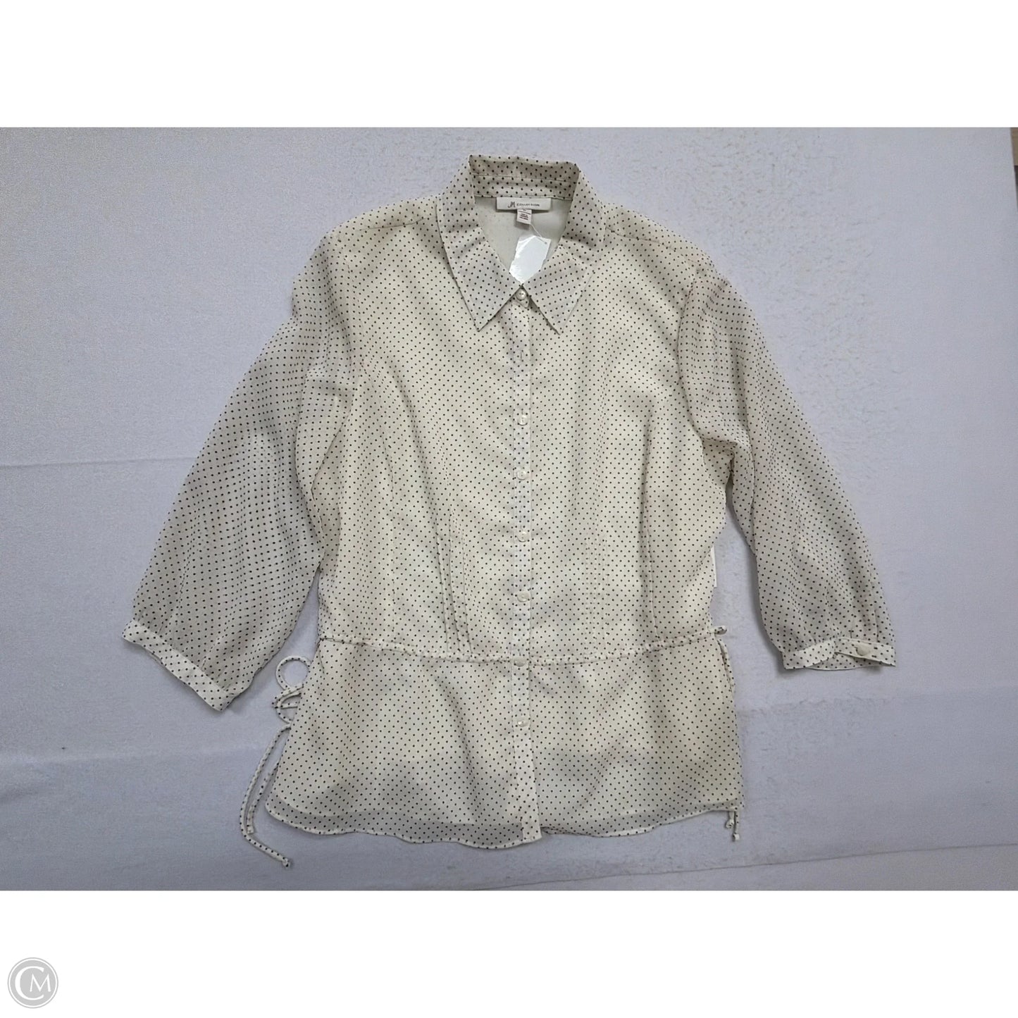 Top Long Sleeve By Jm Collections In Polkadot Pattern, Size: Xl