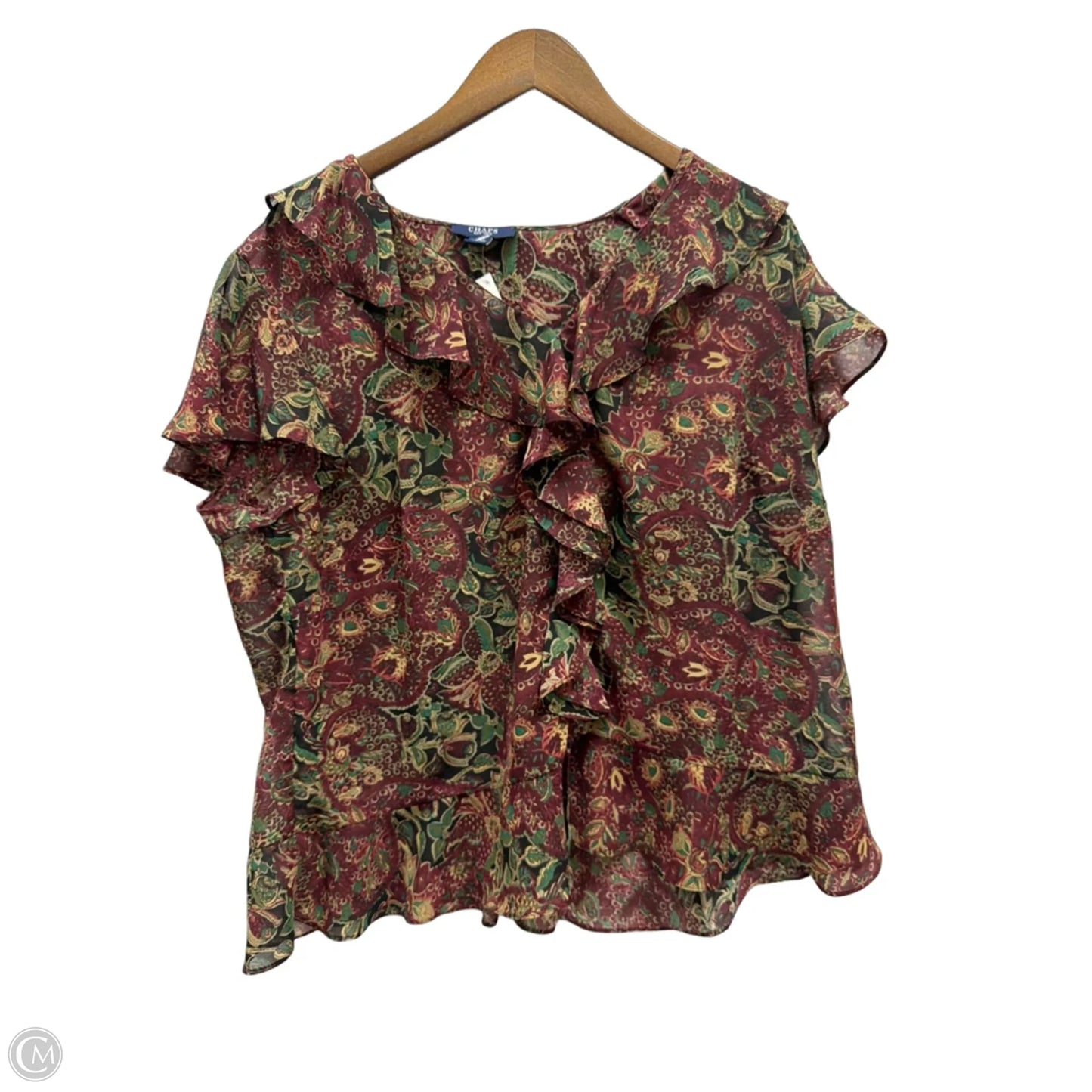 Top Long Sleeve By Chaps In Floral Print, Size: 2x