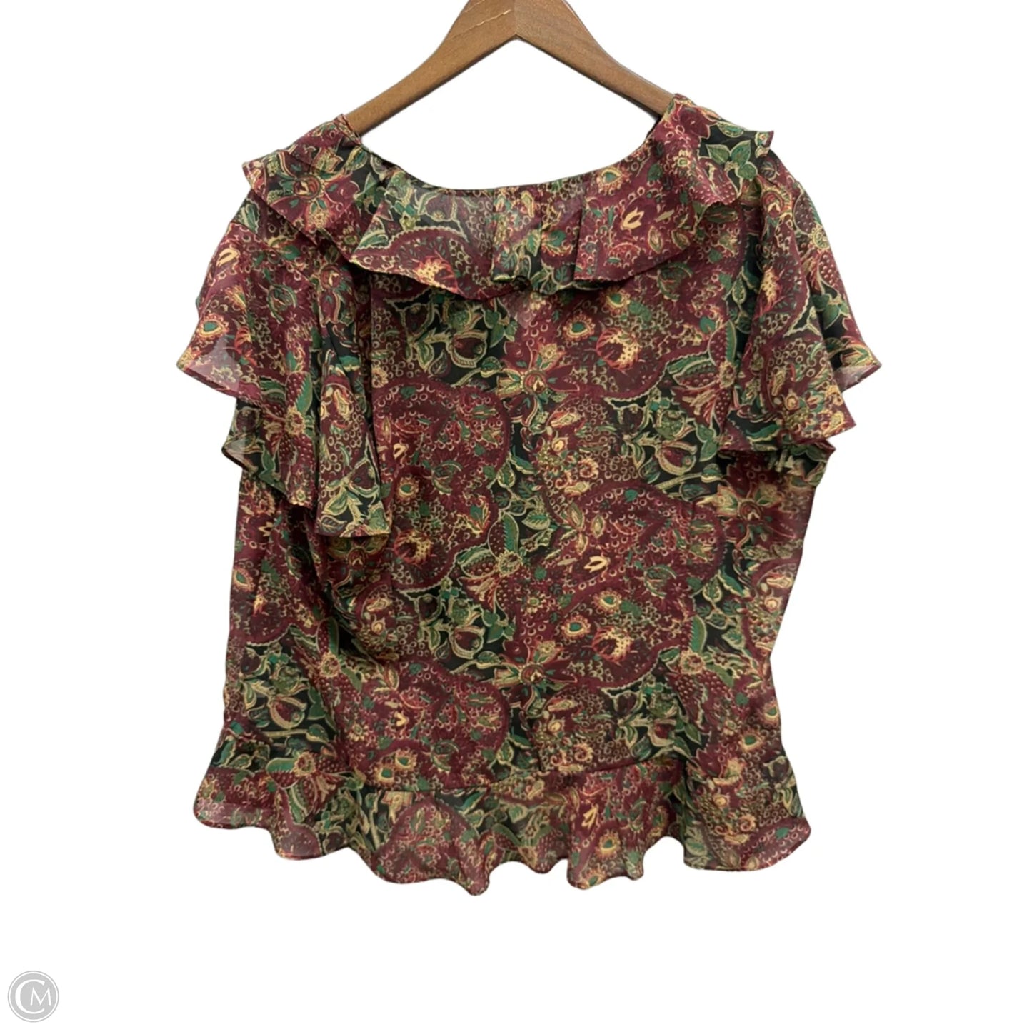 Top Long Sleeve By Chaps In Floral Print, Size: 2x