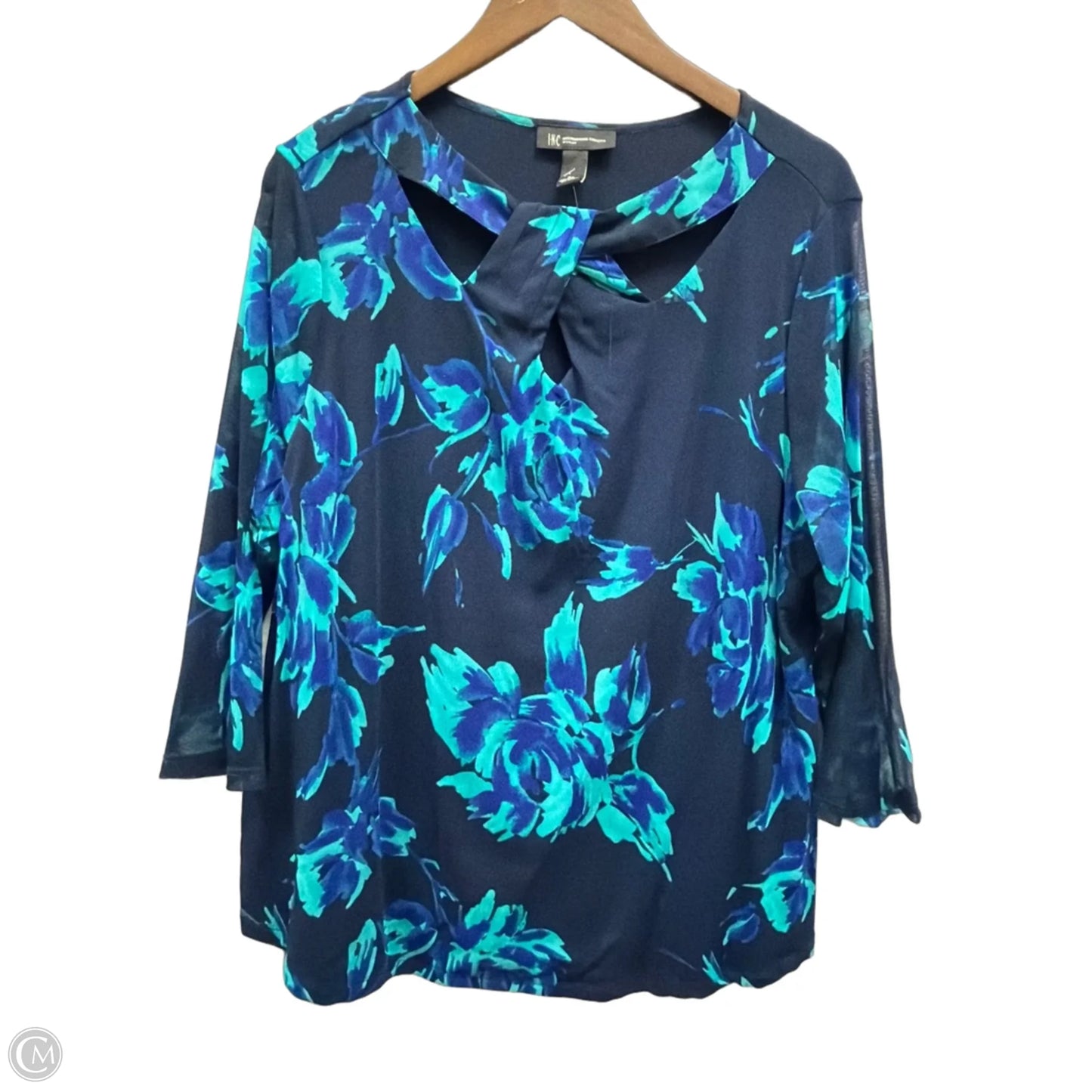 Top Long Sleeve By Inc In Blue, Size: 2x