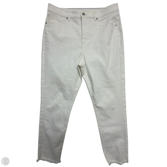 Jeans Straight By Loft In White Denim, Size: 14