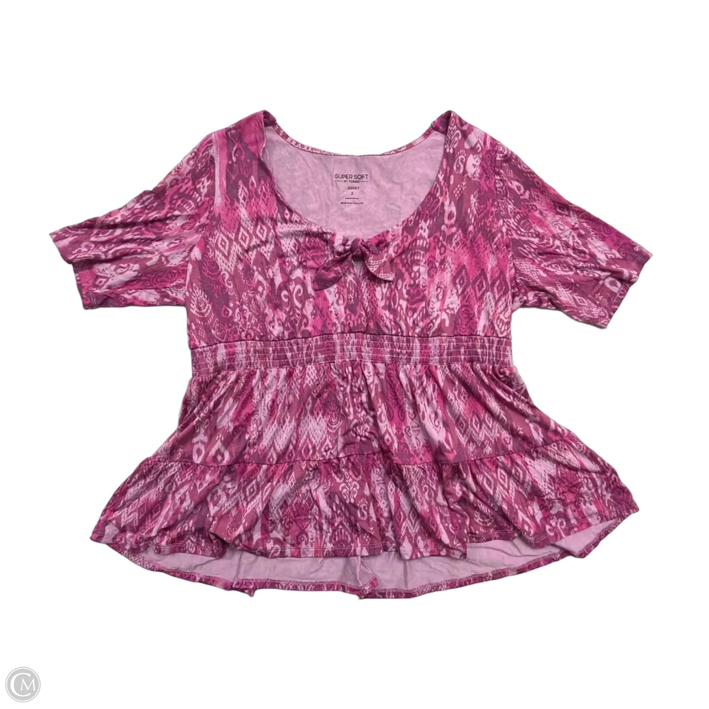 Top Short Sleeve By Torrid In Pink, Size: 2x