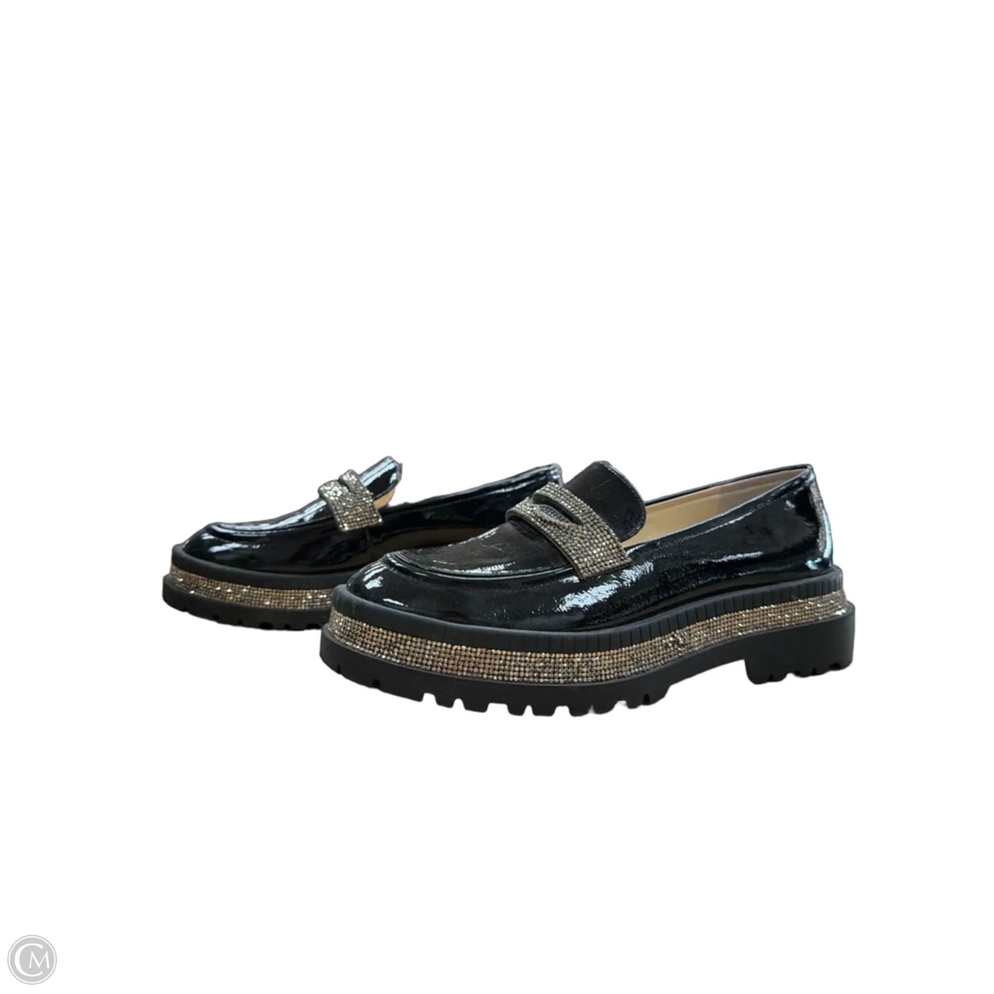 Shoes Flats By Jessica Simpson In Black & Gold, Size: 8.5