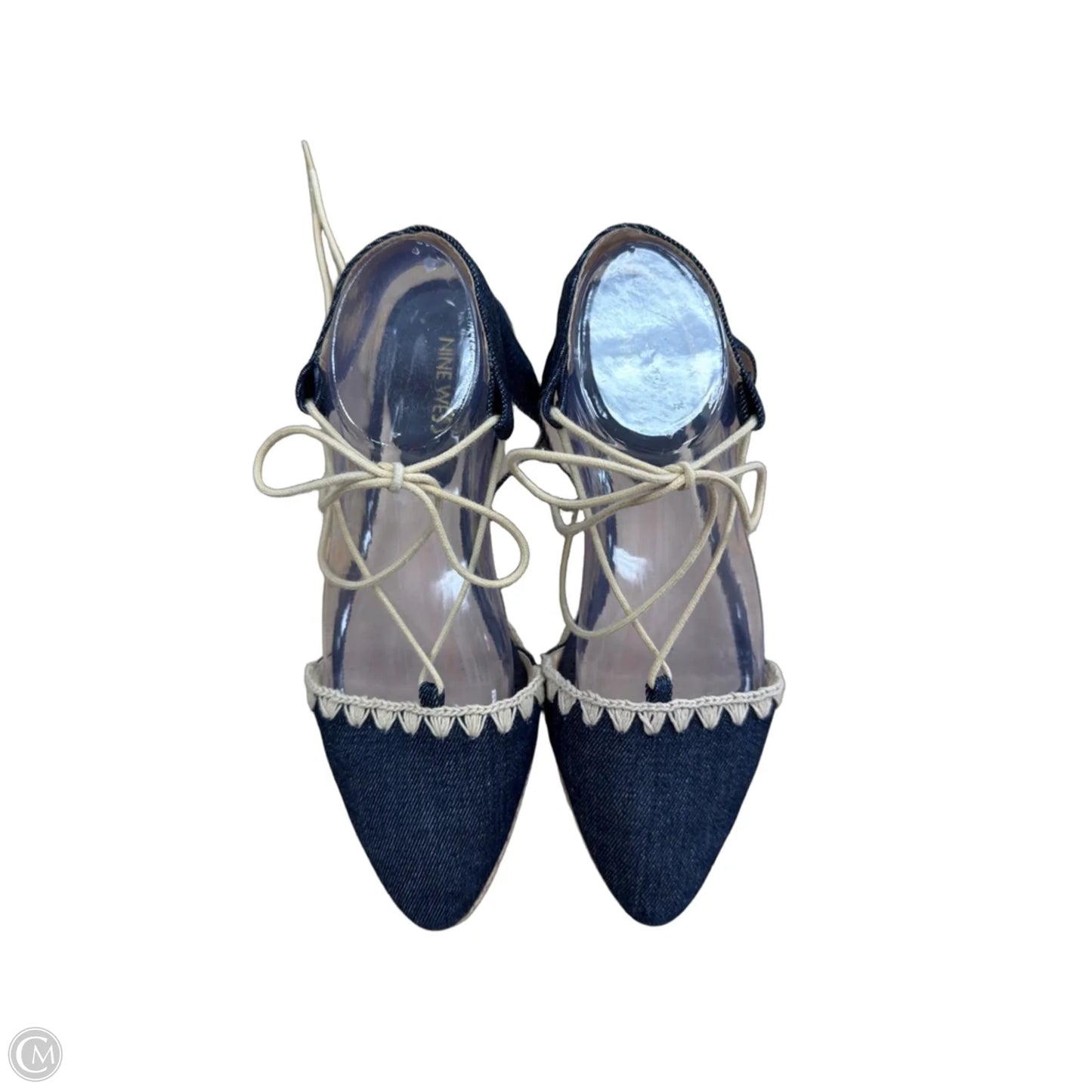 Sandals Flats By Nine West In Blue Denim, Size: 8.5