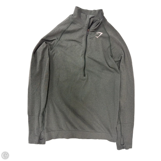 Athletic Top Long Sleeve Collar By Gym Shark In Green, Size: S