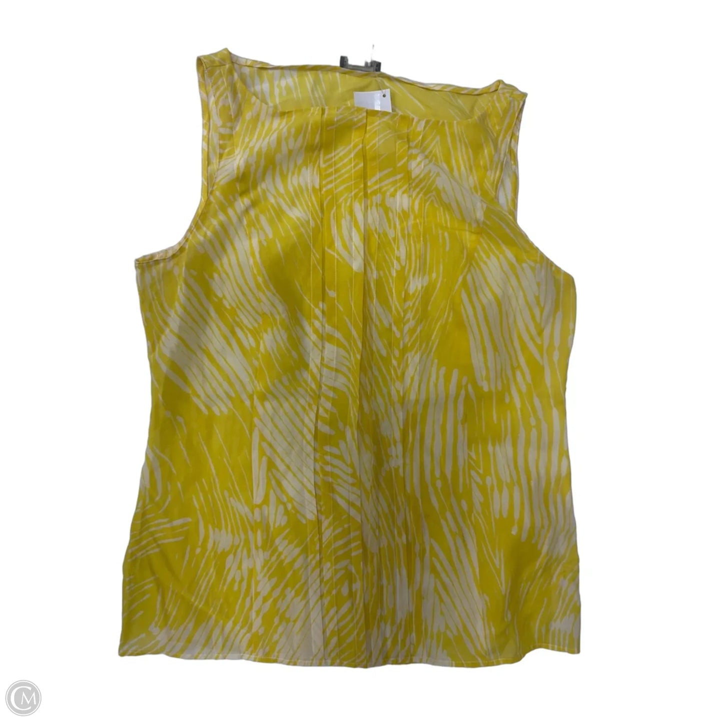 Tank Top By Ann Taylor In White & Yellow, Size: S