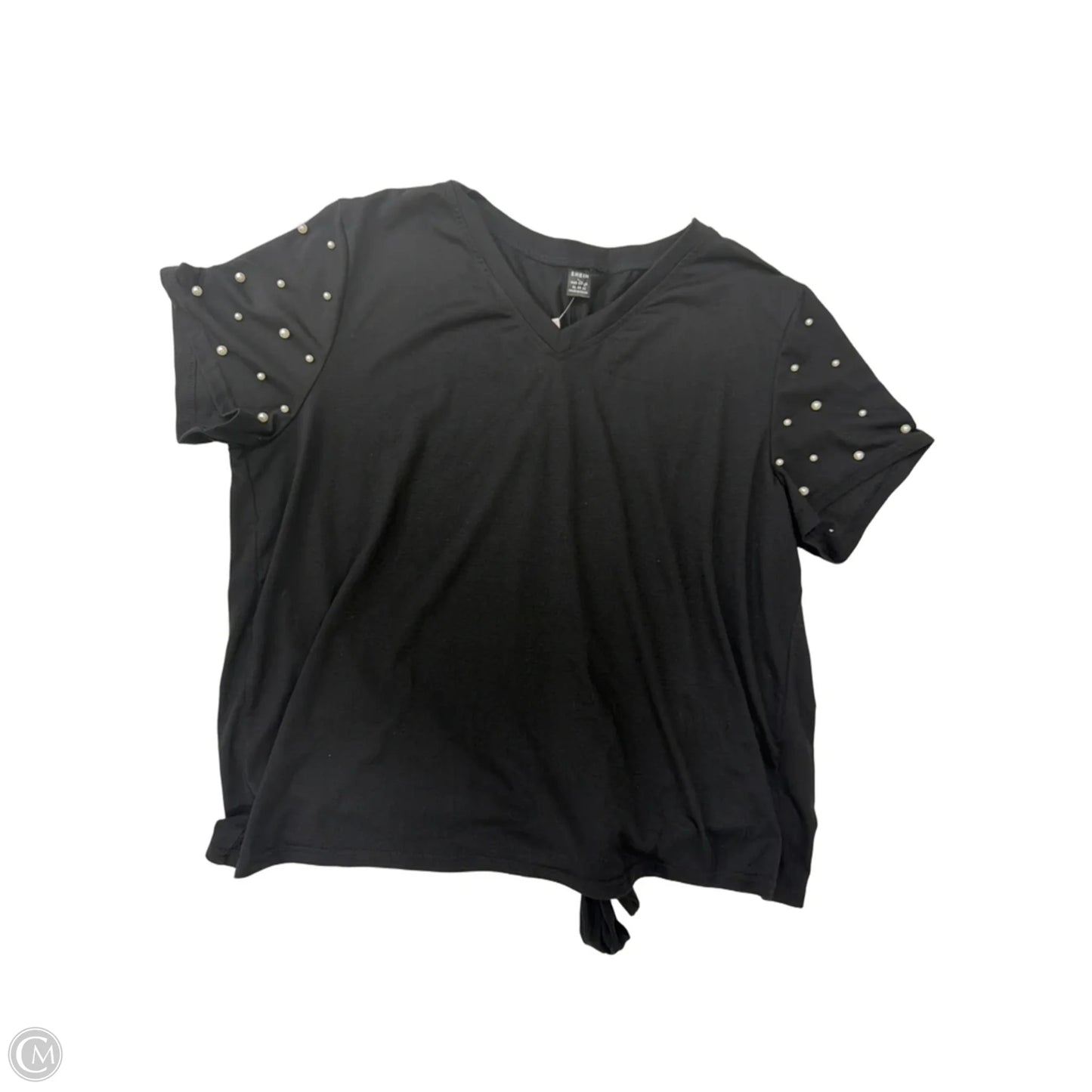 Top Short Sleeve By Shein In Black, Size: Xl