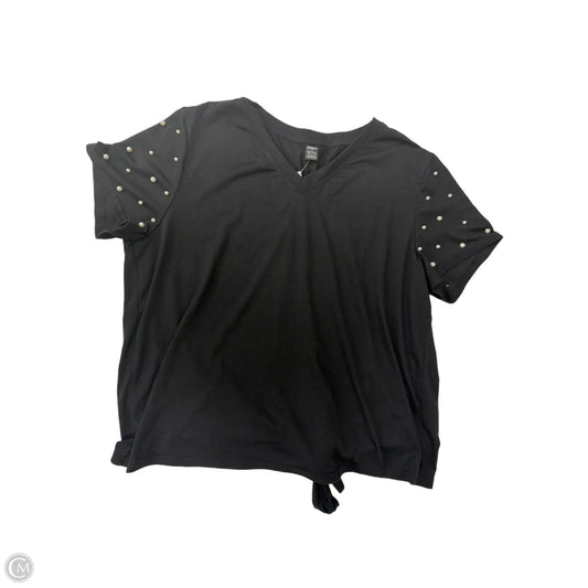 Top Short Sleeve By Shein In Black, Size: Xl