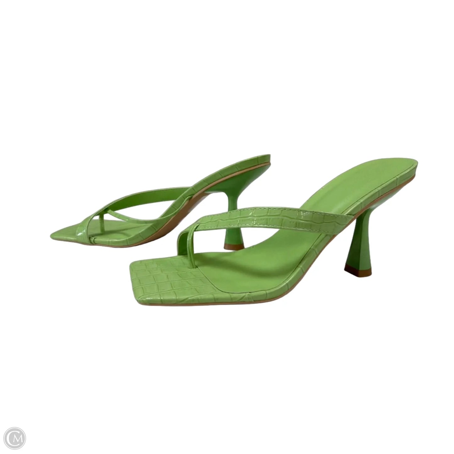 Sandals Heels Kitten By Clothes Mentor In Green, Size: 9