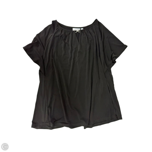 Top Short Sleeve By Susan Graver In Black, Size: 3x