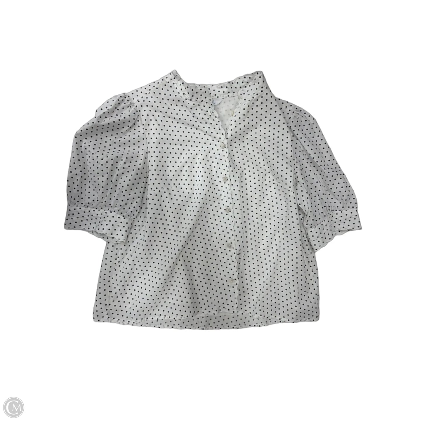Top Short Sleeve By Time And Tru In Polkadot Pattern, Size: L