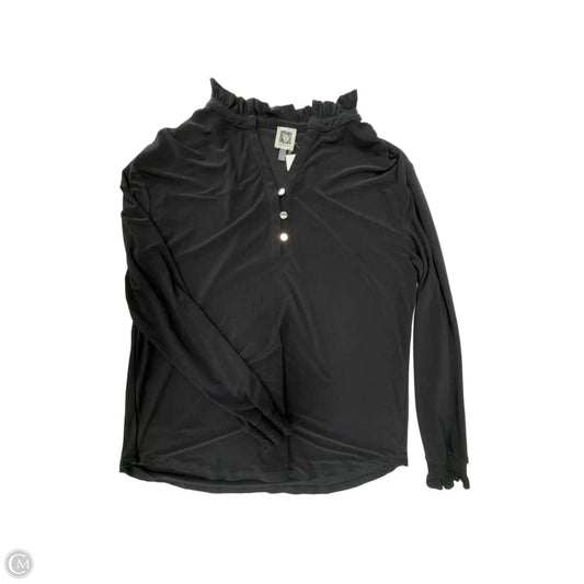 Top Long Sleeve By Anne Klein In Black, Size: M