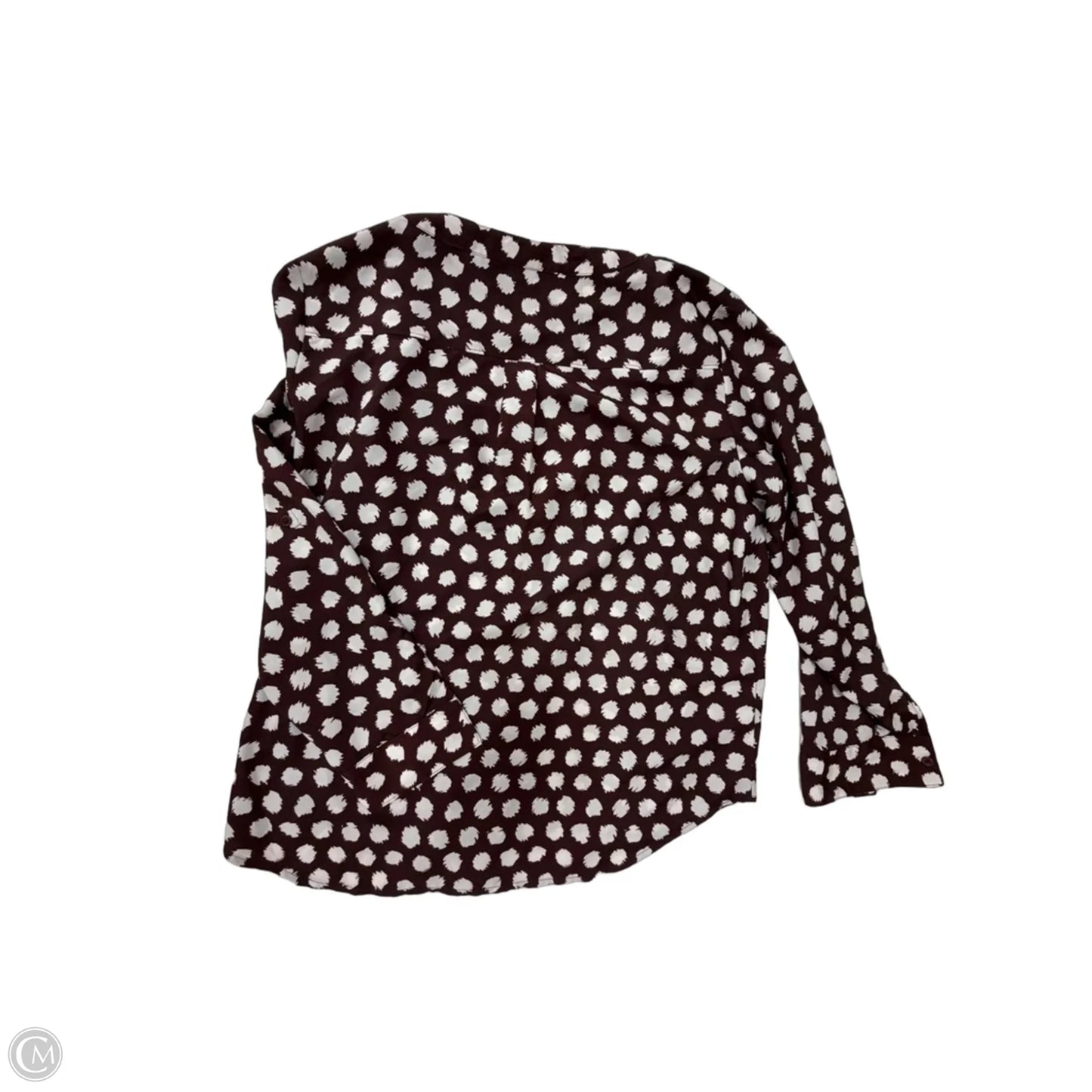 Top Long Sleeve By Ann Taylor In Brown & White, Size: Lp