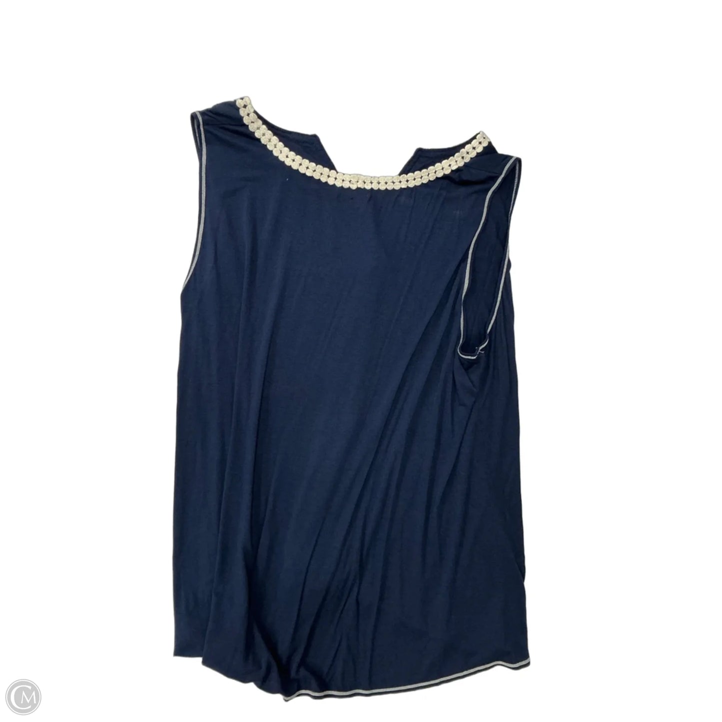 Tank Top By Max Studio In Blue & Cream, Size: 3x