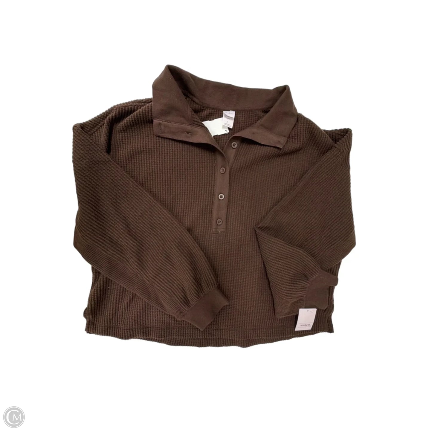 Top Long Sleeve By Auden In Brown, Size: L