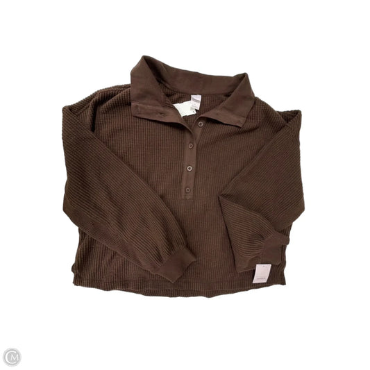 Top Long Sleeve By Auden In Brown, Size: L