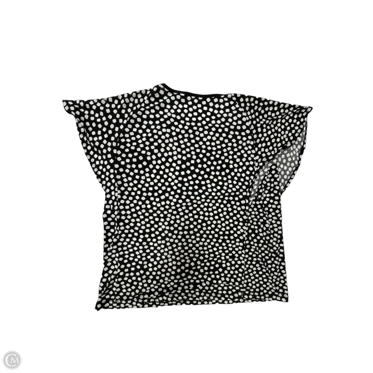 Top Short Sleeve By Susan Graver In Black & White, Size: L