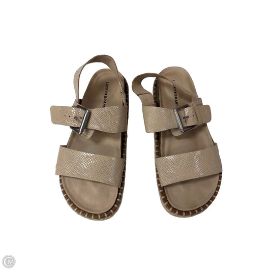 Sandals Flats By Clothes Mentor In Tan, Size: 8
