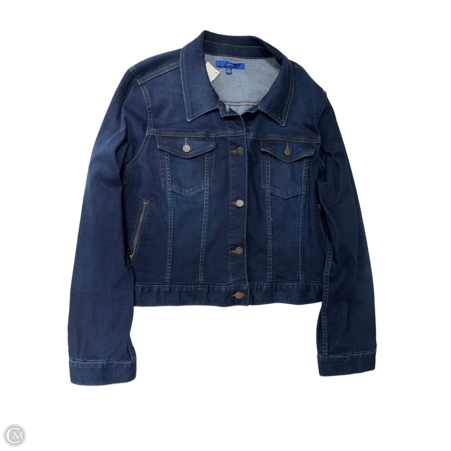 Jacket Denim By Apt 9 In Blue Denim, Size: 2x